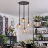 Koyoto Lámparas suspendidas, Luminarias esféricas, Lámpara colgante de clúster Colores ámbar, Transparente, 4 luces