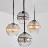Koyoto Lámparas suspendidas, Luminarias esféricas, Lámpara colgante de clúster Colores ámbar, Transparente, Ahumado, 4 luces