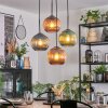 Koyoto Lámparas suspendidas, Luminarias esféricas, Lámpara colgante de clúster Azul, Verde, Color cobre, 4 luces
