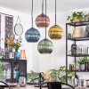 Koyoto Lámparas suspendidas, Luminarias esféricas, Lámpara colgante de clúster Azul, dorado, Verde, Color cobre, 4 luces