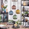 Koyoto Lámparas suspendidas, Luminarias esféricas, Lámpara colgante de clúster Azul, dorado, Verde, Color cobre, 4 luces