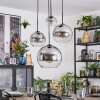 Koyoto Lámparas suspendidas, Luminarias esféricas, Lámpara colgante de clúster Transparente, Ahumado, 4 luces