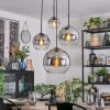 Koyoto Lámparas suspendidas, Luminarias esféricas, Lámpara colgante de clúster Transparente, Ahumado, 4 luces