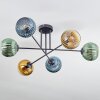 Koyoto Plafones, Luminarias esféricas 78 cm Azul, dorado, Verde, 6 luces