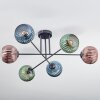 Koyoto Plafones, Luminarias esféricas 78 cm Azul, Verde, Color cobre, 6 luces