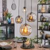 Koyoto Lámparas suspendidas, Luminarias esféricas, Lámpara colgante de clúster Colores ámbar, Cromo, Transparente, Ahumado, 4 luces