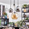 Koyoto Lámparas suspendidas, Luminarias esféricas, Lámpara colgante de clúster Colores ámbar, Cromo, Transparente, Ahumado, 4 luces