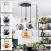 Koyoto Lámparas suspendidas, Luminarias esféricas, Lámpara colgante de clúster Colores ámbar, Cromo, Transparente, Ahumado, 4 luces