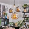 Koyoto Lámparas suspendidas, Luminarias esféricas, Lámpara colgante de clúster Colores ámbar, Cromo, Transparente, Ahumado, 4 luces