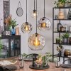 Koyoto Lámparas suspendidas, Luminarias esféricas, Lámpara colgante de clúster Colores ámbar, Cromo, Transparente, Ahumado, 4 luces
