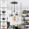Koyoto Lámparas suspendidas, Luminarias esféricas, Lámpara colgante de clúster Colores ámbar, Cromo, Transparente, Ahumado, 4 luces