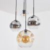 Koyoto Lámparas suspendidas, Luminarias esféricas, Lámpara colgante de clúster Colores ámbar, Cromo, Transparente, Ahumado, 4 luces