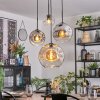 Koyoto Lámparas suspendidas, Luminarias esféricas, Lámpara colgante de clúster Colores ámbar, Cromo, Transparente, Ahumado, 4 luces
