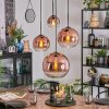 Koyoto Lámparas suspendidas, Luminarias esféricas, Lámpara colgante de clúster Transparente, Color cobre, 4 luces