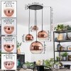 Koyoto Lámparas suspendidas, Luminarias esféricas, Lámpara colgante de clúster Transparente, Color cobre, 4 luces