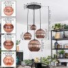 Koyoto Lámparas suspendidas, Luminarias esféricas, Lámpara colgante de clúster Color cobre, 4 luces