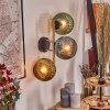 Koyoto Luminarias esféricas, Apliques dorado, Negro, 3 luces