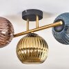 Koyoto Plafones, Luminarias esféricas dorado, Negro, 3 luces