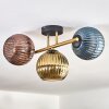Koyoto Plafones, Luminarias esféricas dorado, Negro, 3 luces