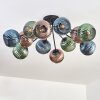 Koyoto Plafones, Luminarias esféricas 89 cm Azul, Verde, Color cobre, 12 luces