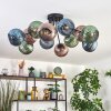 Koyoto Plafones, Luminarias esféricas 89 cm Azul, Verde, Color cobre, 12 luces
