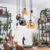 Koyoto Lámparas suspendidas, Luminarias esféricas, Lámparas colgantes Colores ámbar, Cromo, Transparente, Ahumado, 6 luces