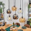Koyoto Lámparas suspendidas, Luminarias esféricas, Lámparas colgantes Colores ámbar, Cromo, Transparente, Ahumado, 6 luces
