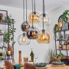 Koyoto Lámparas suspendidas, Luminarias esféricas, Lámparas colgantes Colores ámbar, Cromo, Transparente, Ahumado, 6 luces