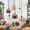 Koyoto Lámparas suspendidas, Luminarias esféricas, Lámparas colgantes Colores ámbar, Cromo, Transparente, Ahumado, 6 luces
