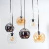 Koyoto Lámparas suspendidas, Luminarias esféricas, Lámparas colgantes Colores ámbar, Cromo, Transparente, Ahumado, 6 luces