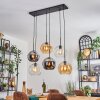 Koyoto Lámparas suspendidas, Luminarias esféricas, Lámparas colgantes Colores ámbar, Cromo, Transparente, Ahumado, 6 luces