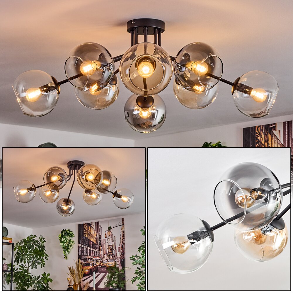 Koyoto Plafones, Luminarias esféricas 85 cm Colores ámbar, Transparente, Ahumado, 8 luces main product photo