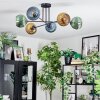 Koyoto Plafones, Luminarias esféricas 78 cm Azul, dorado, Verde, 6 luces