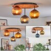 Koyoto Plafones, Luminarias esféricas 40 cm Crudo, Negro, 3 luces