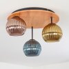 Koyoto Plafones, Luminarias esféricas 40 cm Crudo, Negro, 3 luces