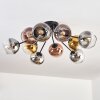 Koyoto Plafones, Luminarias esféricas 81 cm dorado, Transparente, Color cobre, Ahumado, 10 luces