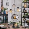Koyoto Lámparas suspendidas, Luminarias esféricas, Lámpara colgante de clúster Colores ámbar, Cromo, Transparente, Ahumado, 4 luces