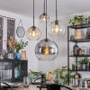 Koyoto Lámparas suspendidas, Luminarias esféricas, Lámpara colgante de clúster Colores ámbar, Cromo, Transparente, Ahumado, 4 luces