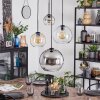 Koyoto Lámparas suspendidas, Luminarias esféricas, Lámpara colgante de clúster Colores ámbar, Cromo, Transparente, Ahumado, 4 luces