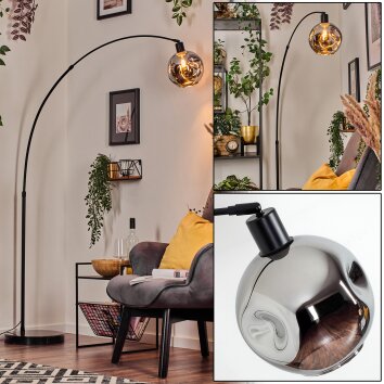 Ripoll Lámpara de pie, Lámparas de pie tipo arco Negro, 1 luz