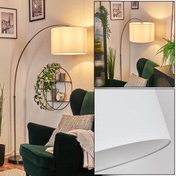 Bassagoda Lámpara de pie Níquel-mate, Negro, 1 luz Bassagoda Lámpara de pie Níquel-mate, Negro, 1 luz