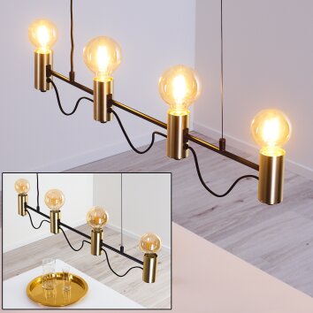 Gnarp Lámpara Colgante Negro-dorado, 4 luces