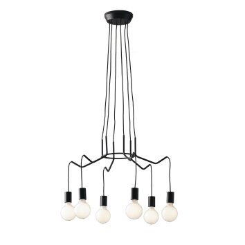 Cuyama Lámpara Colgante Negro, 6 luces