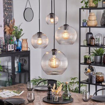 Koyoto Lámparas suspendidas, Luminarias esféricas, Lámpara colgante de clúster Transparente, 4 luces