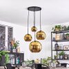 Koyoto Lámparas suspendidas, Luminarias esféricas, Lámpara colgante de clúster dorado, 4 luces