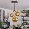 Koyoto Lámparas suspendidas, Luminarias esféricas, Lámpara colgante de clúster dorado, 4 luces