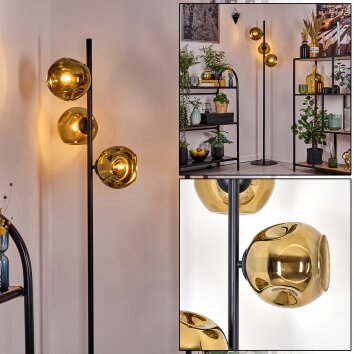 Ripoll Luminarias esféricas, Lámpara de pie dorado, 3 luces