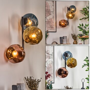 Ripoll Luminarias esféricas, Apliques Azul, dorado, Color cobre, 3 luces