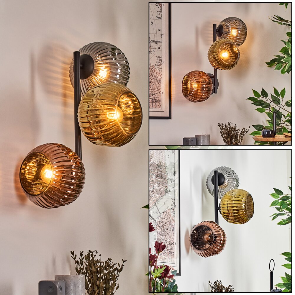 Ripoll Luminarias esféricas, Apliques dorado, Color cobre, Ahumado, 3 luces main product photo