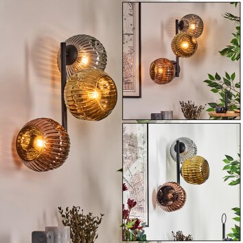 Ripoll Luminarias esféricas, Apliques dorado, Color cobre, Ahumado, 3 luces